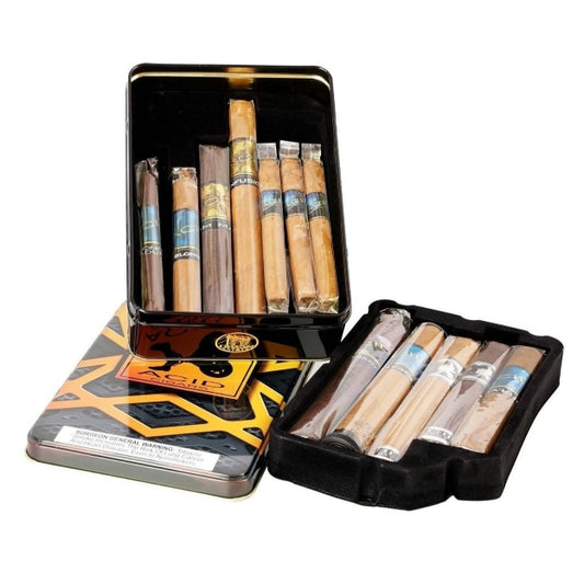 Acid Sampler Collectors Stash Tin of 12 Various Cigars