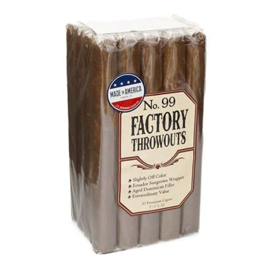 Factory Throwouts #99 Natural 7 1/4 X 52 Cigars Bundle of 20