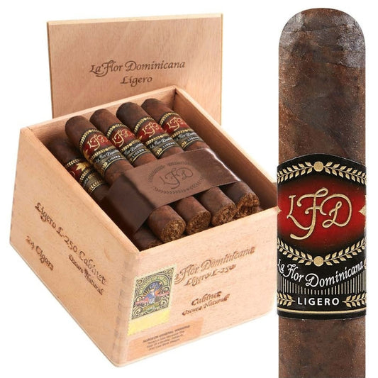La Flor Dominicana Ligero L-250 Cabinet Oscuro Natural 4 3/4 x 48 Cigars Box of 24