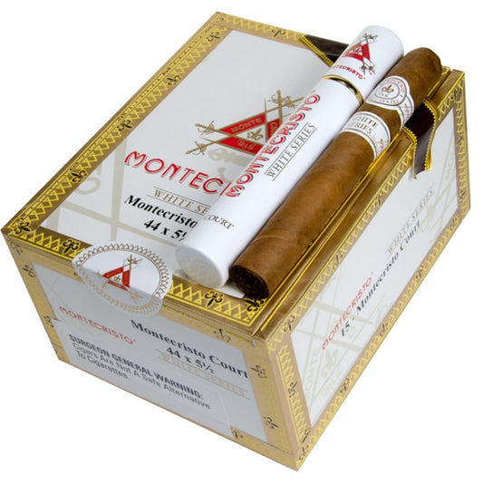 Montecristo White Montecristo Court Tube 5 1/2 x 44 Cigars Box of 15