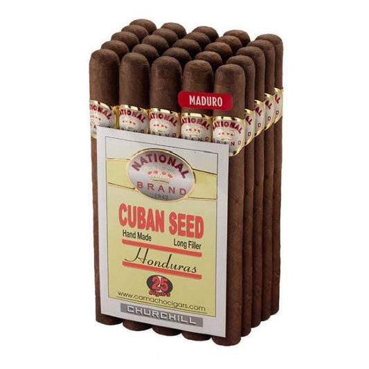 National Brand Maduro Churchill 7 x 48 Cigars Bundle of 25
