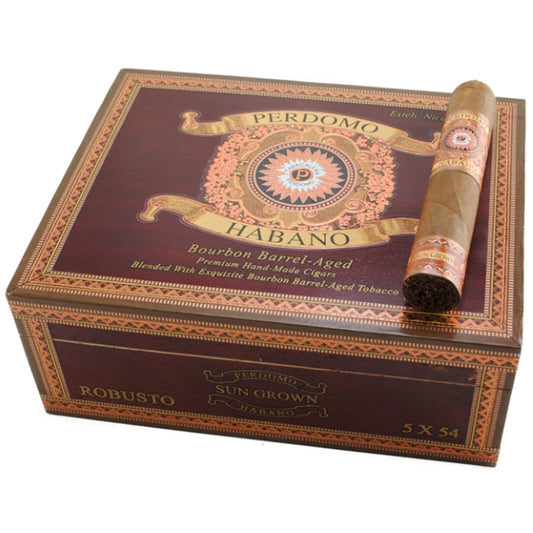 Perdomo Habano Bourbon Aged Sungrown Robusto 5 x 54 Cigars Box of 24