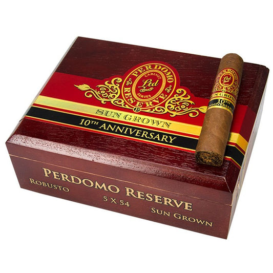 Perdomo Reserve 10th Anniversary Sun Grown Robusto 5 x 54 Cigars Box of 25