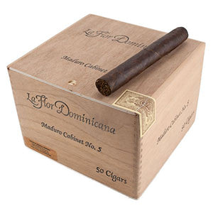 La Flor Dominicana Cabinet Maduro No.5, 6 1/4 x 52 Cigars Box of 50