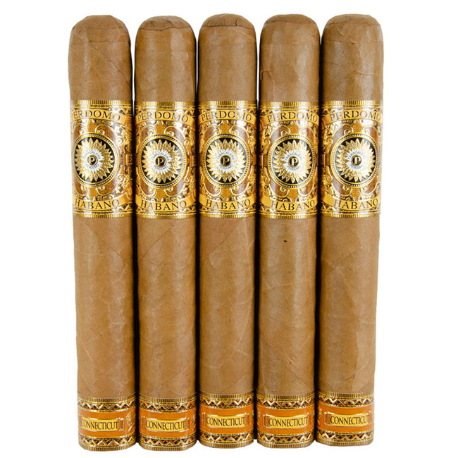 Perdomo Habano Bourbon Aged Connecticut Epicure 6 x 54 Epicure Cigars 5 Pack