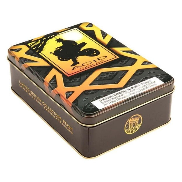Acid Sampler Collectors Stash Tin of 12 Various Cigars