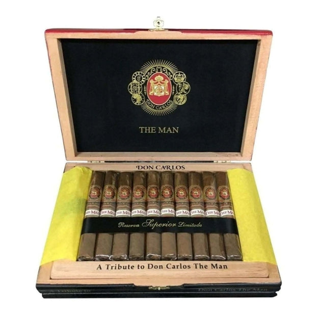 Don Carlos The Man Robusto 5 1/4 x 50 Cigars Box of 20 Open