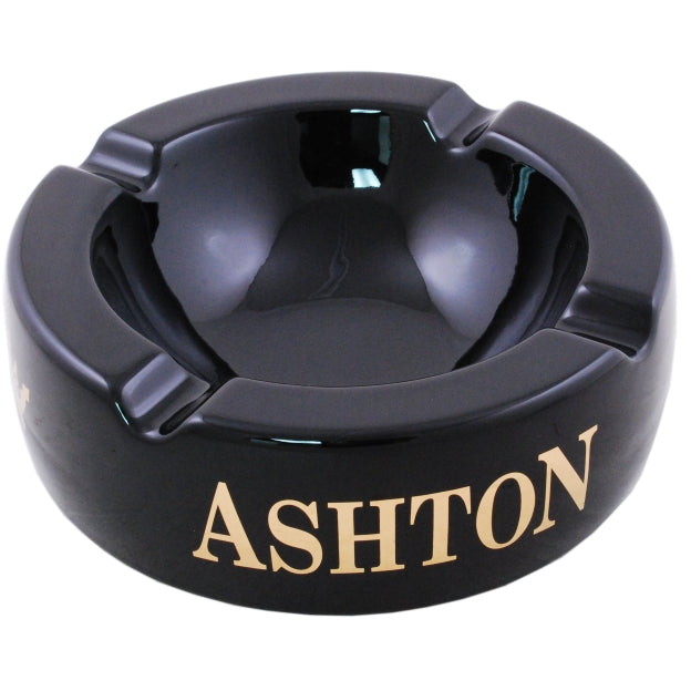 Ashton Black Round Ceramic Cigar Ashtray