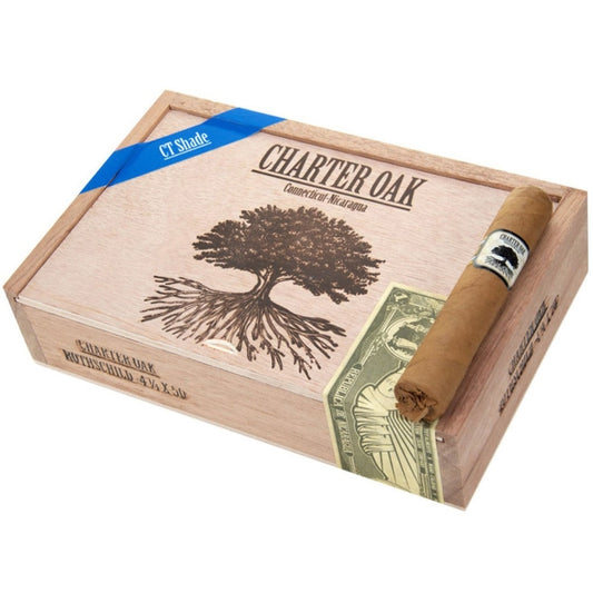 Charter Oak Shade Rothschild 4 1/2 x 50 Cigars Box of 20