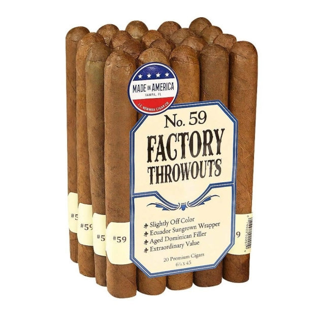 Factory Throwouts No.59 Natural 6 1/4 x 45 Cigars Bundle of 20