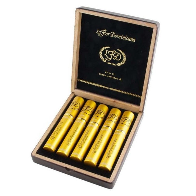 La Flor Dominicana ORO No.6 Tubo Natural 6 x 54 Cigars Box of 5