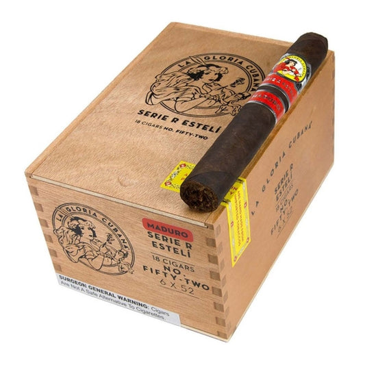 La Gloria Cubana Serie R Esteli Maduro No.52, 6 1/4 x 52 Cigars Box of 18