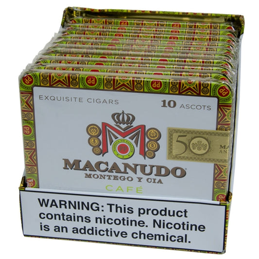 Macanudo Cafe Ascots 4 3/16 x 32 Cigarillos 10 Tins of 10