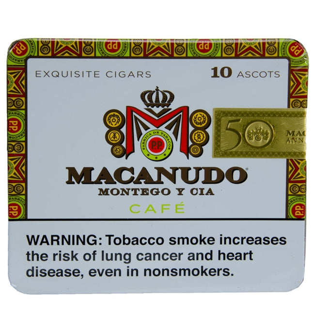 Macanudo Cafe Ascots 4 3/16 x 32 Cigarillos Tin of 10