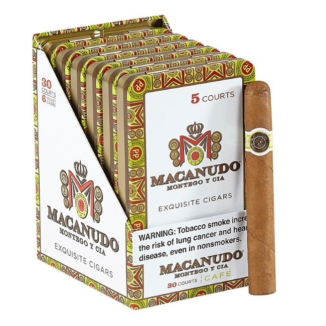 Macanudo Cafe Court 4 3/16 x 36 Small Cigars 6 Tins of 5