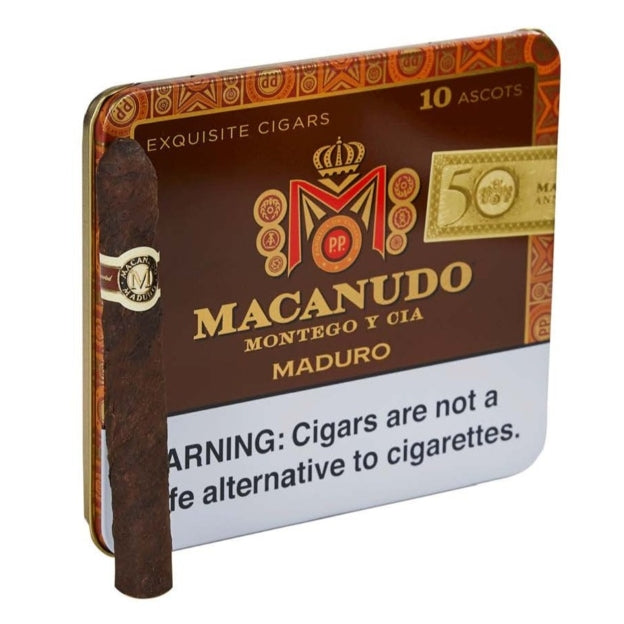 Macanudo Maduro Ascot 4 3/16 x 32 Cigarillos Tin of 10
