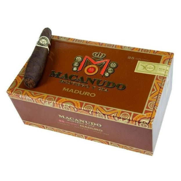 Macanudo Maduro Diplomat 4 1/2 x 38/60 Cigars Box of 25