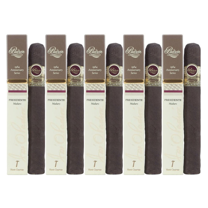 Padron 1964 Anniversary Series Presidente Maduro 6 x 50 Toro Tubo Cigars 5 Pack