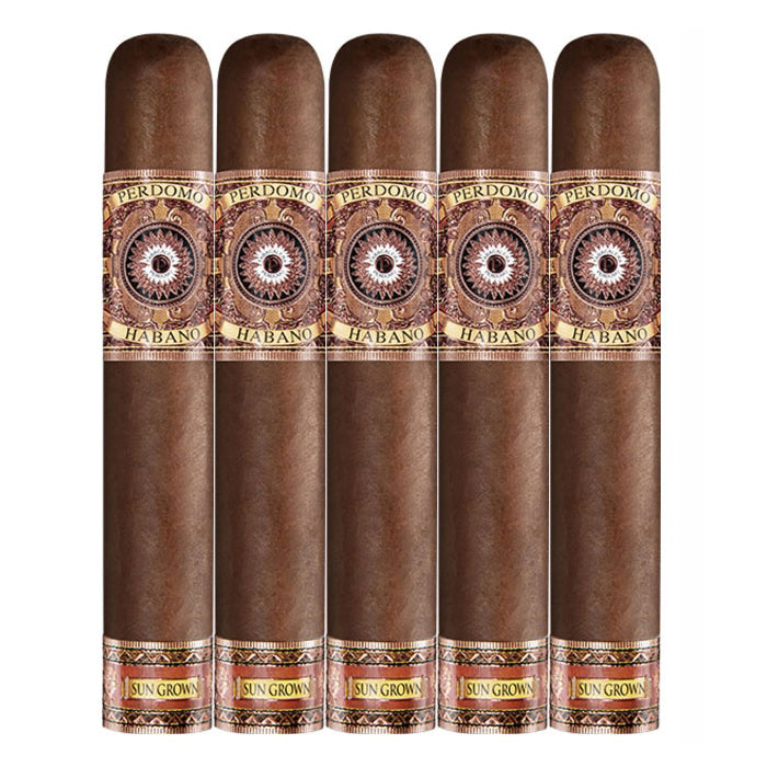 Perdomo Habano Bourbon Aged Sungrown Epicure 6 x 54 Cigars 5 Pack