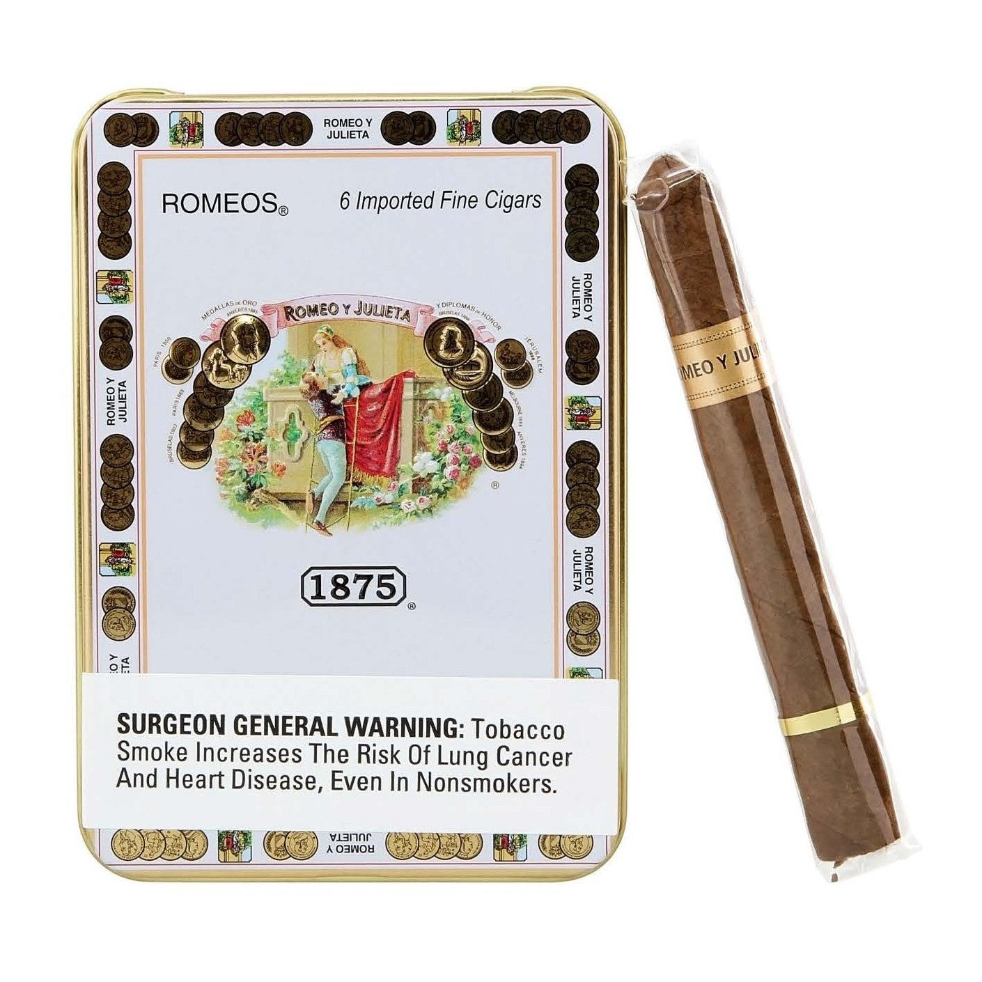 Romeo y Julieta 1875 Romeos 4 x 33 Small Cigars Tin of 6