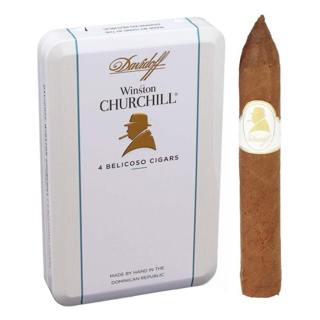 Davidoff Winston Churchill Belicoso 4 1/2 x 46 Cigars Tin of 4