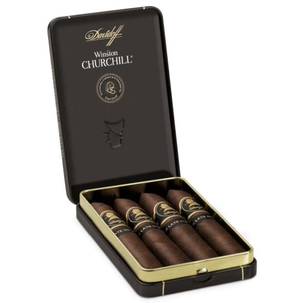 Davidoff Winston Churchill The Late Hour Belicoso 4 1/2 x 46 Cigars Tin of 4