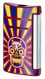 S.T. Dupont MiniJet Cigar Torch Lighter Dia de Los Muertos Red