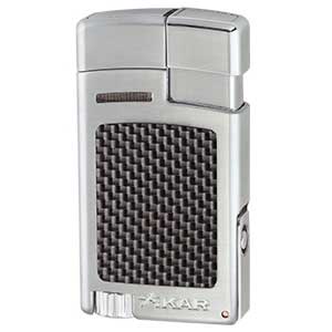 Xikar Forte Cigar Torch Lighter Silver Carbon Fiber