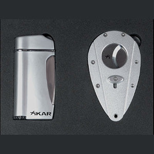 Xikar Executive Silver Xi1 Cigar Torch Lighter Cutter gift set