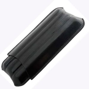 Black Leather 3 Finger Cigar Case