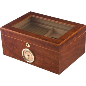 Bally 100 Count Humidor Bubinga Finish with Glass top