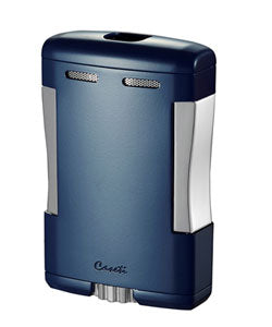 Sparta Blue Matte Triple Cigar Torch Table Lighter