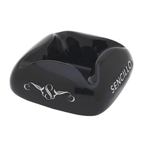 Cloud Sencillo Black Ceramic Cigar Ashtray