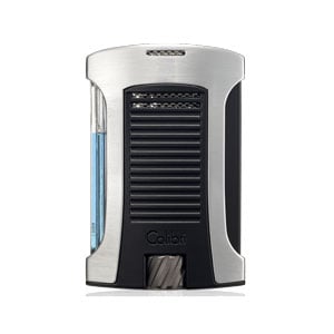 Colibri Daytona Single-Jet Flame Lighter Brushed Chrome and Black