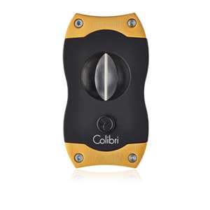 Colibri V Cut Cigar Cutter Black and Gold