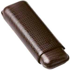 Davidoff Leather Cigar Case DC-2 Lizard Brown