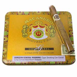 Macanudo Gold Ascot Cigarillos Tin of 10