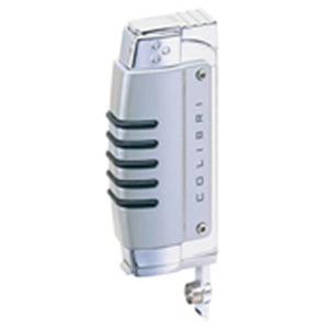 Colibri Quantum Crossfire Cigar Torch Lighter Satin Silver & Polished Silver