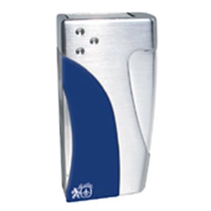 Colibri Quantum Evolve Cigar Torch Lighter Blue Lacquer & Satin Silver