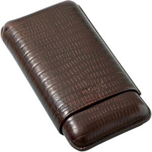 Davidoff Leather Cigar Case DC-3 Lizard Brown