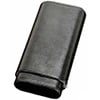 Black Genuine Leather 3 Finger Cigar Case