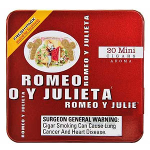 Romeo y Julieta Mini Original Aroma Red 5 Tins of 20